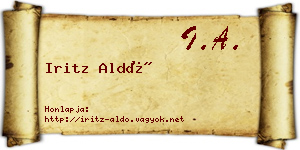 Iritz Aldó névjegykártya
